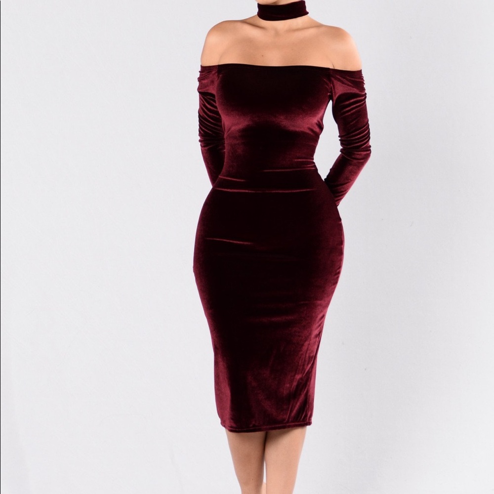 NWT Velvet Burgundy Dress